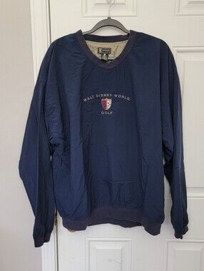 Vintage Gear For Sports Walt Disney World Golf Blue Pullover Windbreaker Size XL